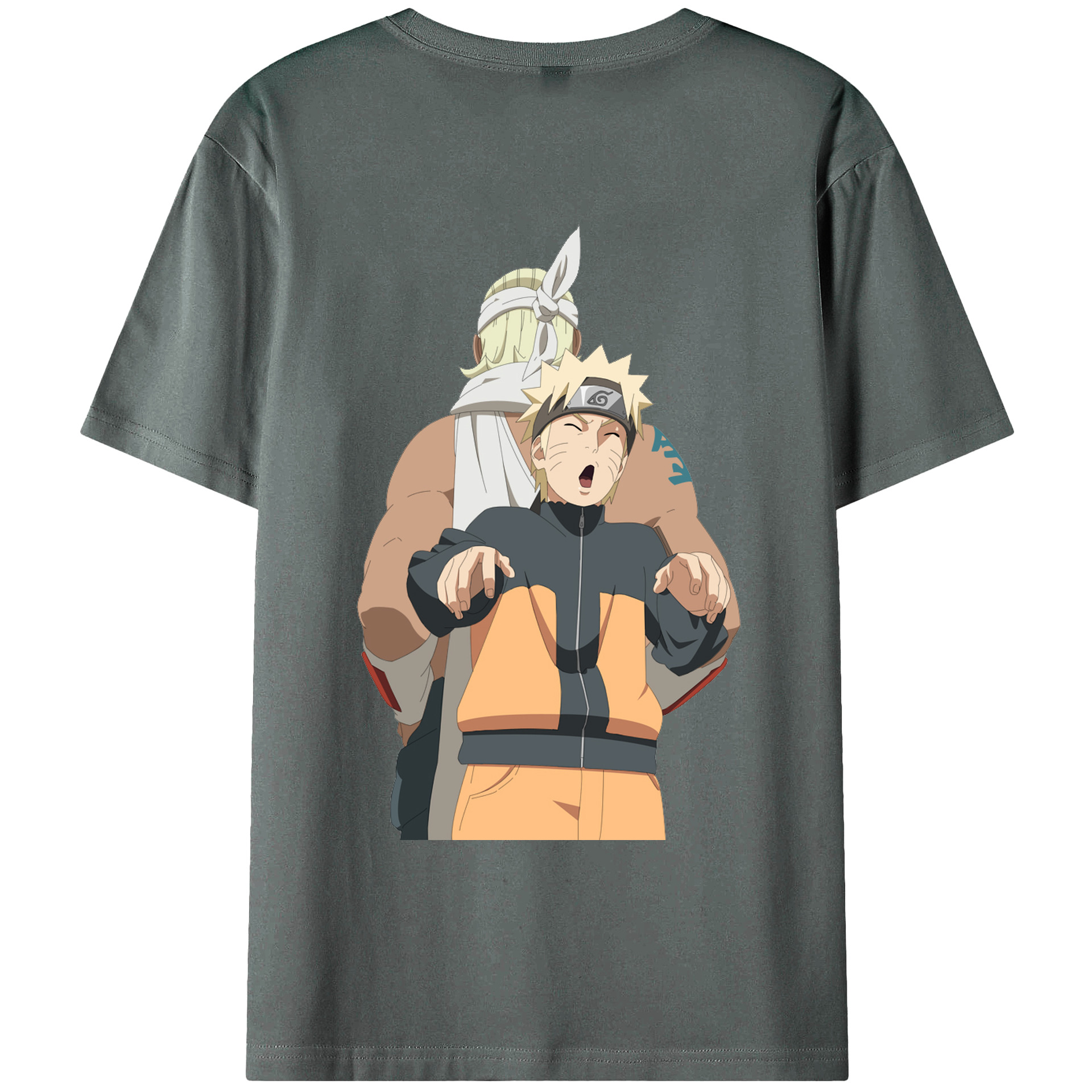 （画像用） NARUTO -ナルト- うずまき ナルト Uzumaki Naruto 綿100％ メンズ半袖Tシャツ（バックプリント） 通気性
